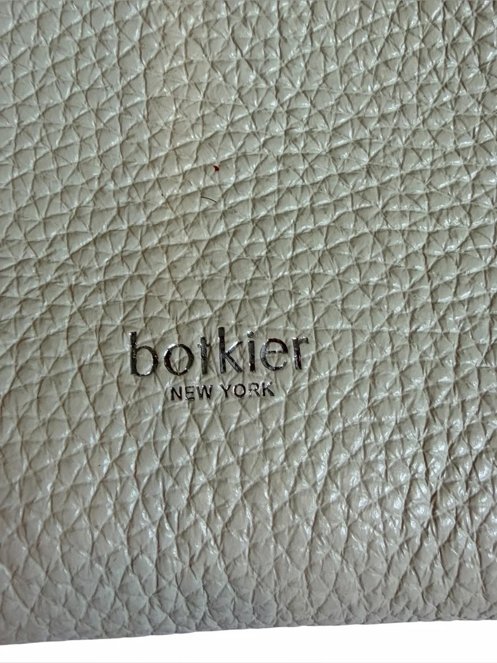 Botkier New York Cream Pebbled Leather Bucket Hobo Crossbody Shoulder Bag